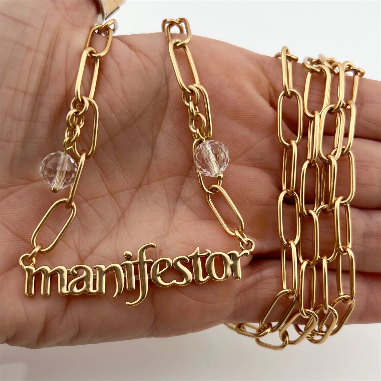 Manifestor Long Chain Mantra Necklace