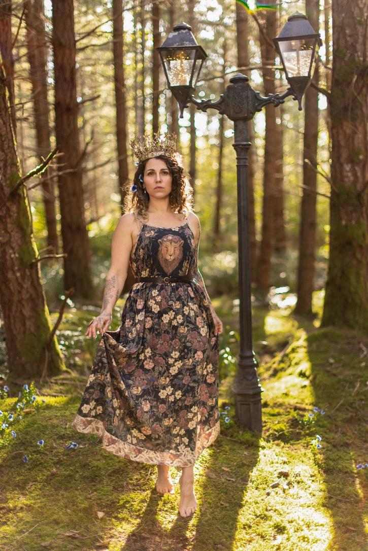 Lionheart Bohéme Slip Dress w/ Botanicals & Narnia Print Pre-Order Ships March 2026