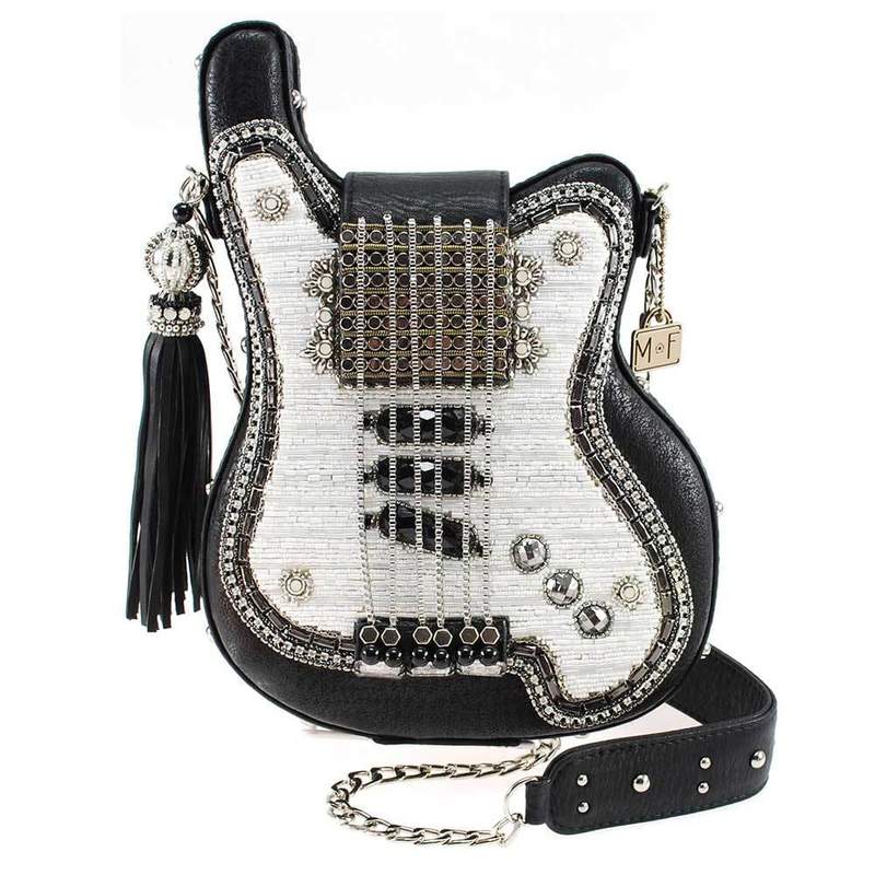 Mary Frances - Greatest Hits Beaded Crossbody Guitar Handbag
