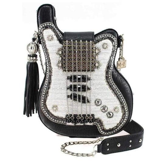 Mary Frances - Greatest Hits Beaded Crossbody Guitar Handbag