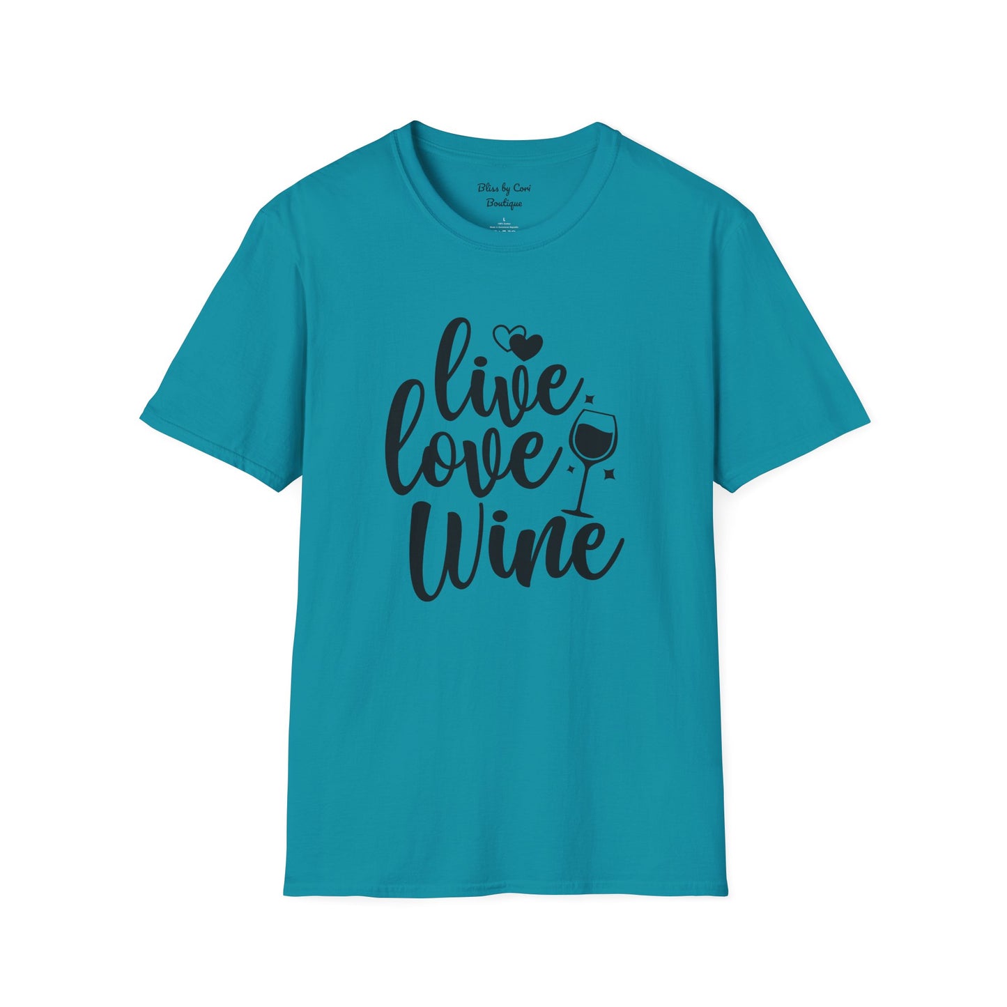 Live Love Wine Softstyle T-Shirt Available In 14 Colors