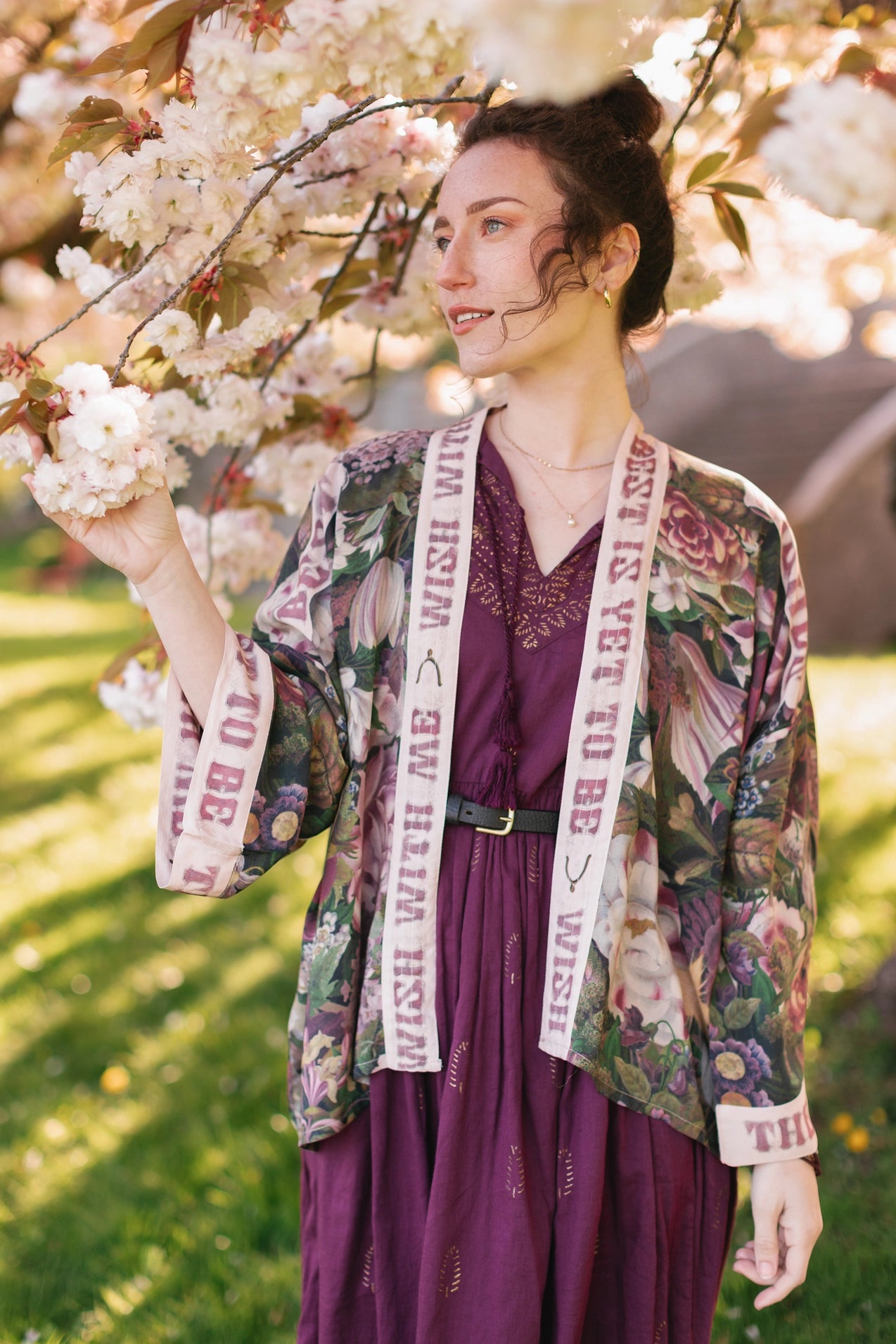 Make A Wish Floral Cropped Bamboo Kimono w/ Good Luck Charms Pre-Order Ships February 2025