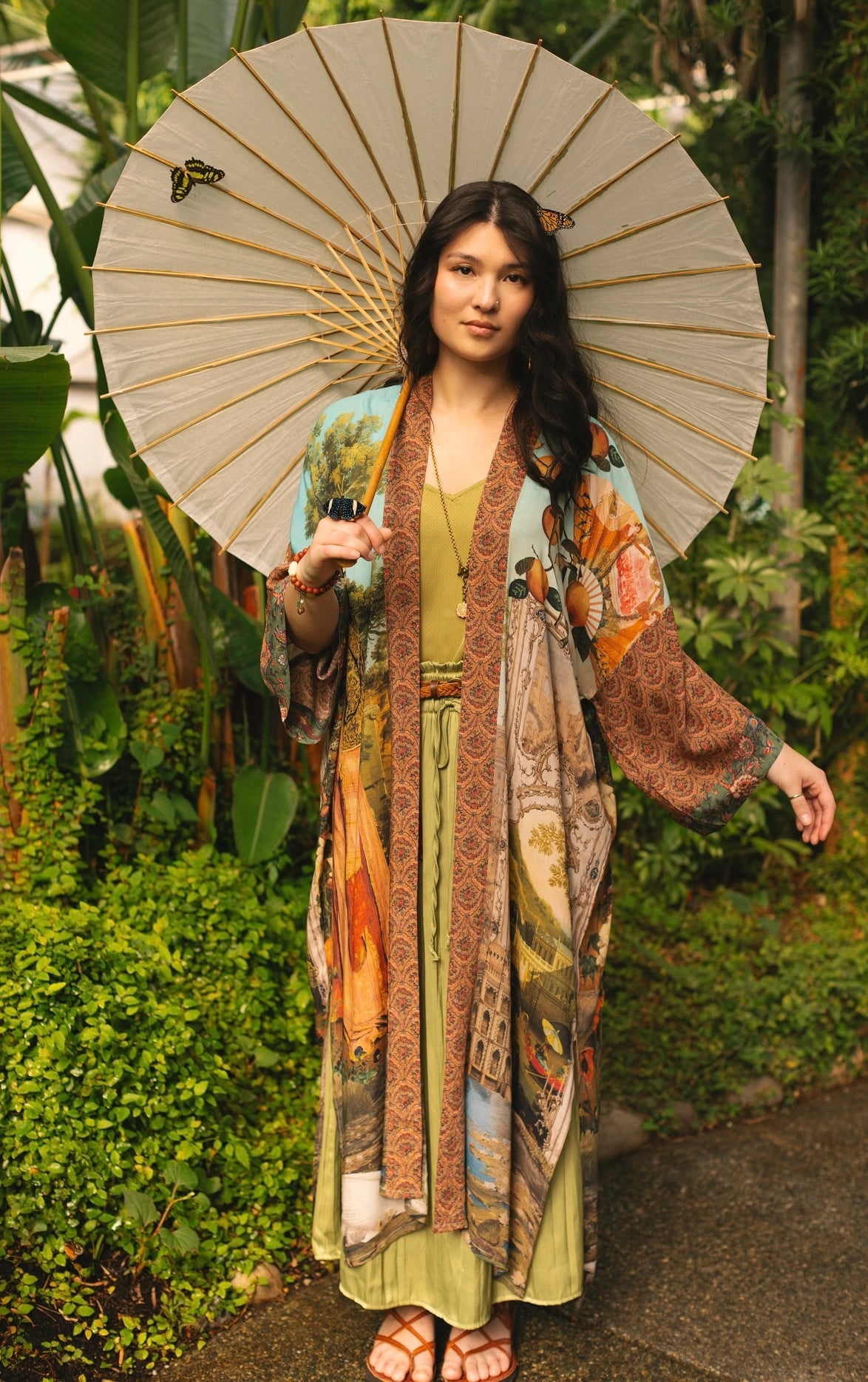 Market of Stars - Secret Garden Long Duster Bamboo Kimono (Pre-Order - Will Ship Middle of July)