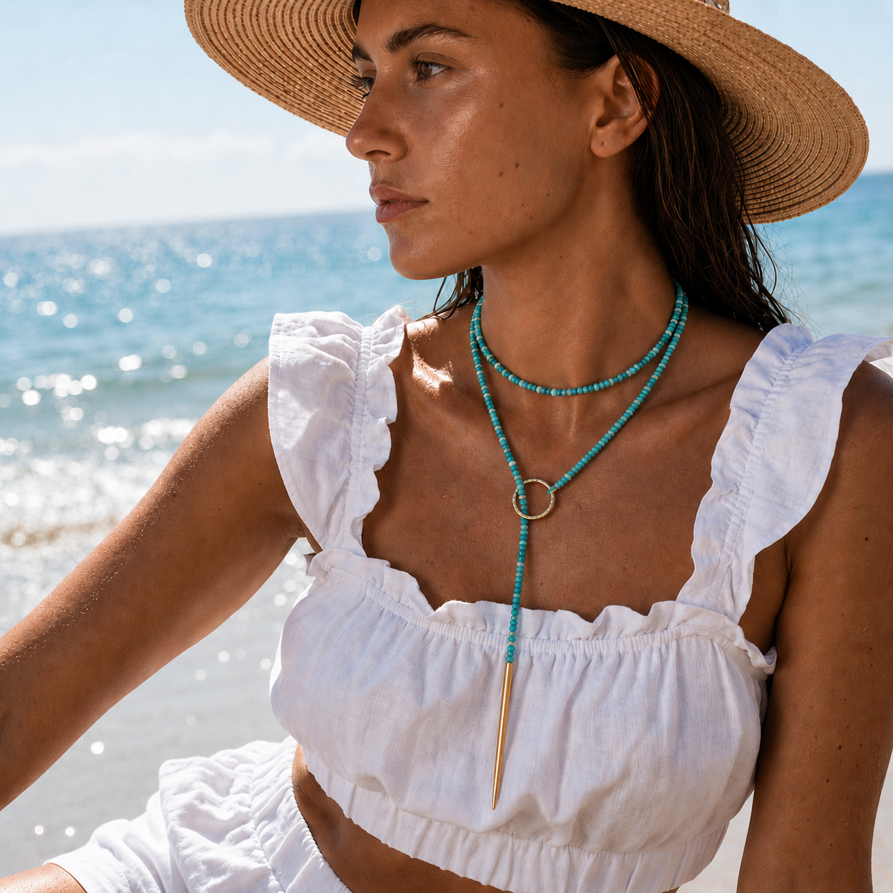 Turquoise Lariat Necklace