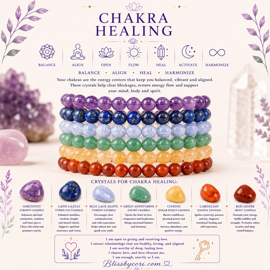 Chakra Healing Gemstone Bracelet Stack