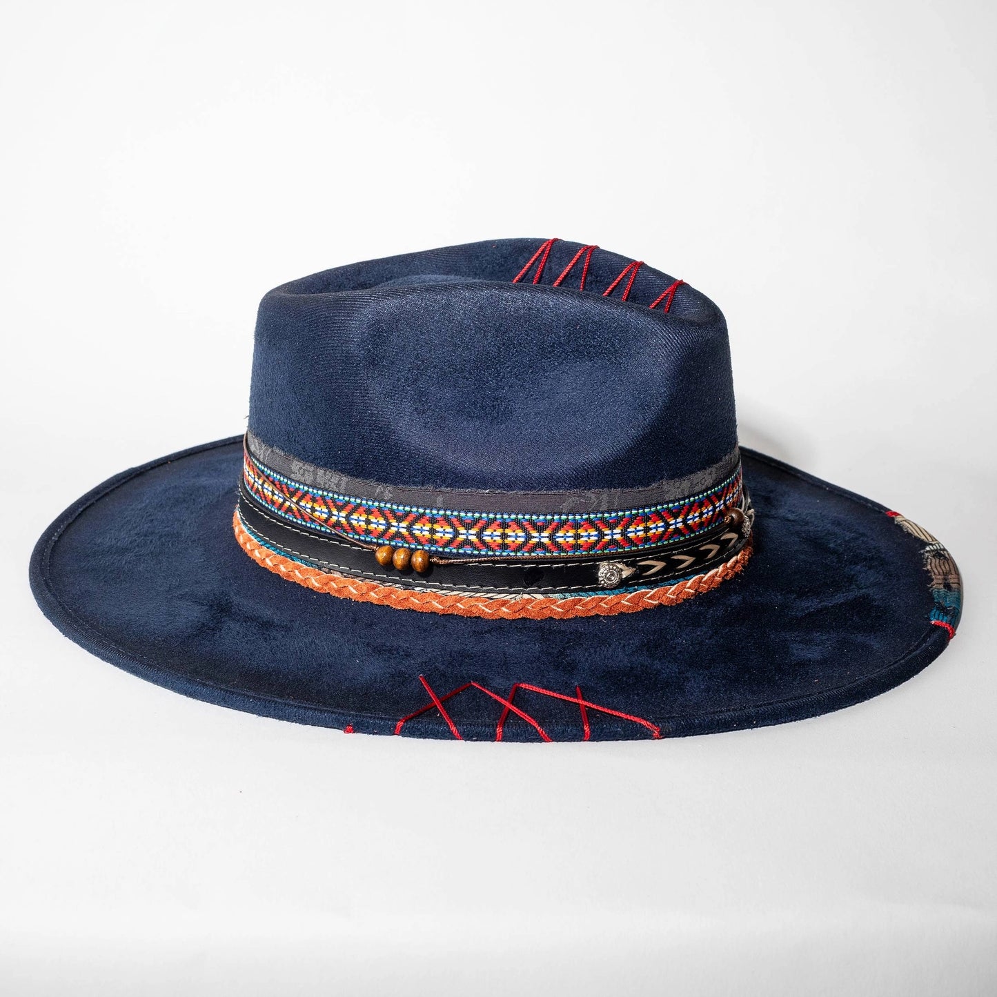 Top Quality Vegan Suede Hat - Coachella Cowgirl Navy