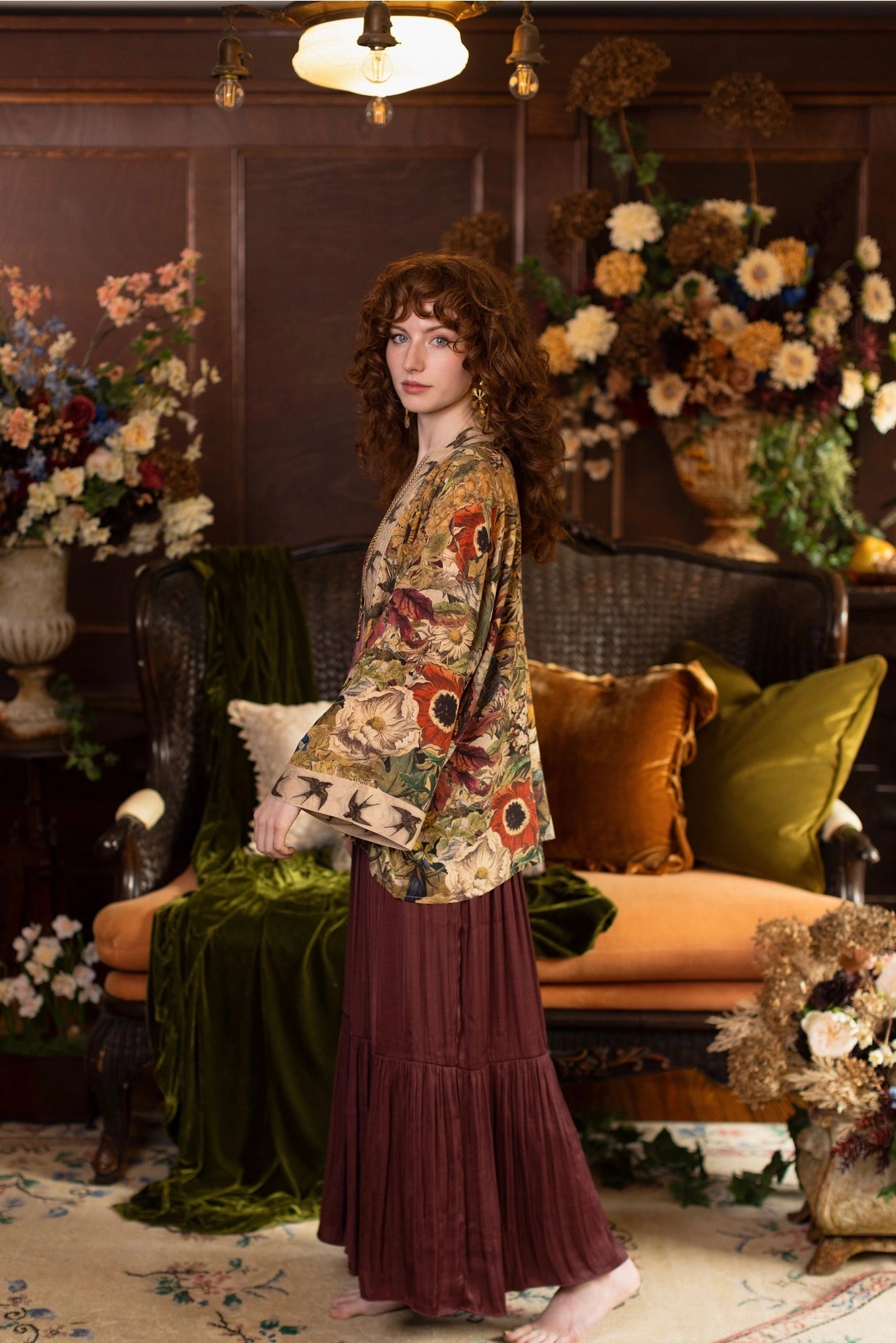 Golden Hour Pixie Duster Crop Kimono w/ Floral Print Pre-Order - Ships August 2026