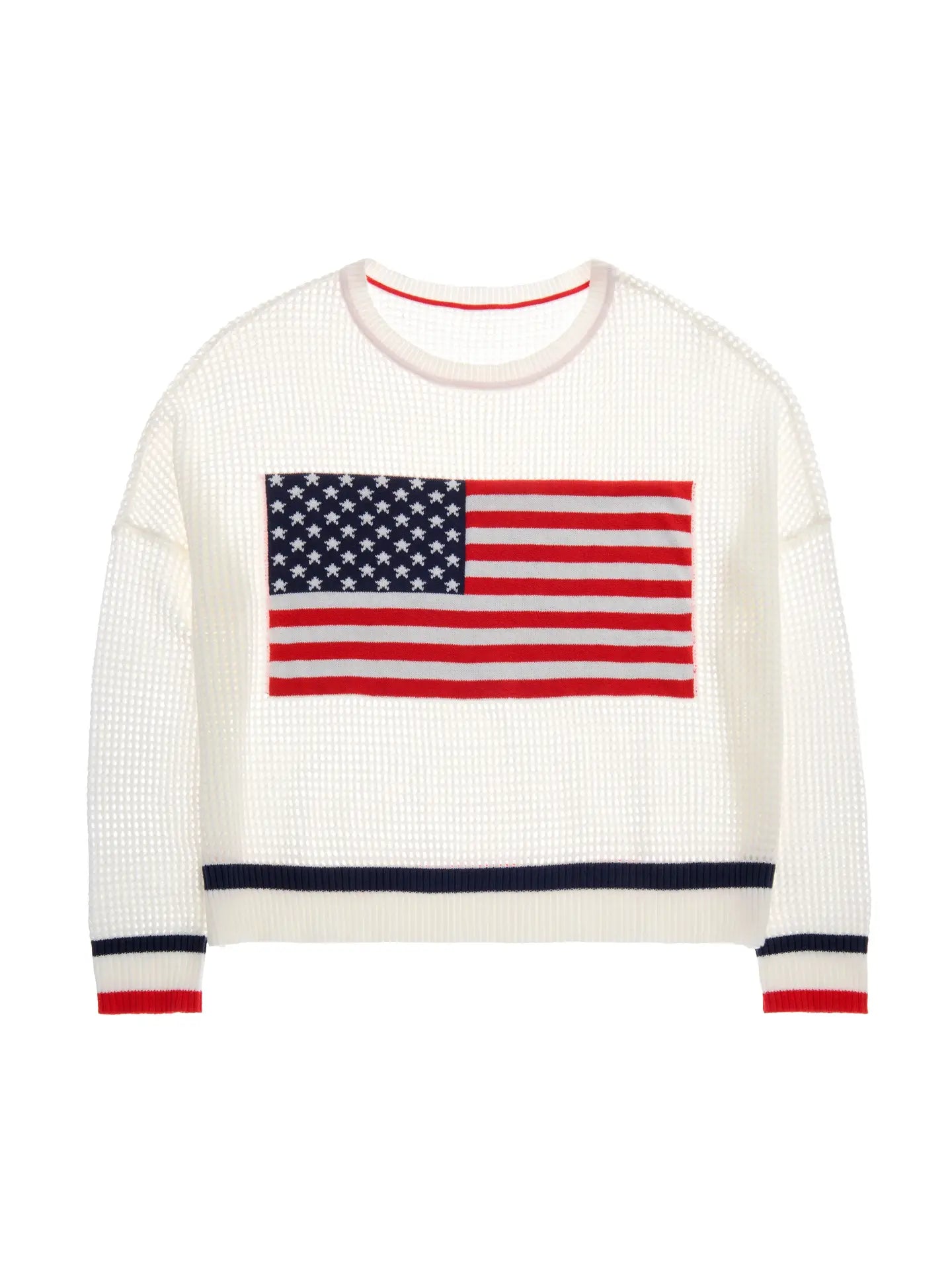 American Flag Mesh Sweater