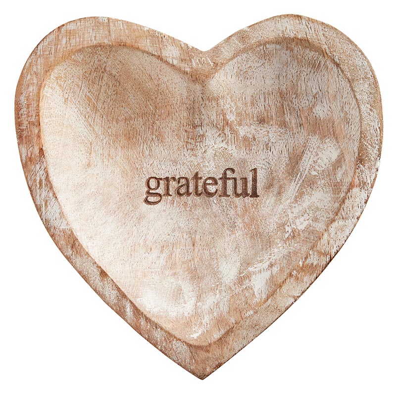 Wood Heart Dish - Grateful