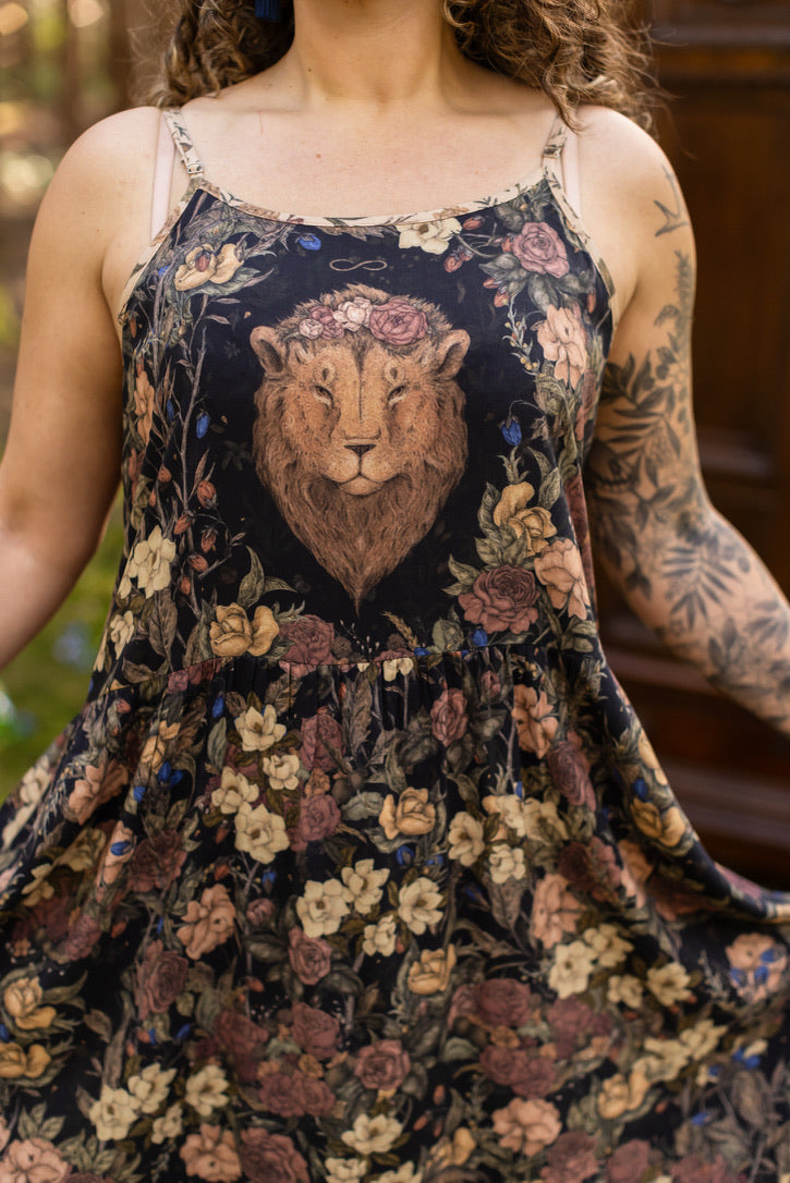 Lionheart Bohéme Slip Dress w/ Botanicals & Narnia Print Pre-Order Ships March 2026