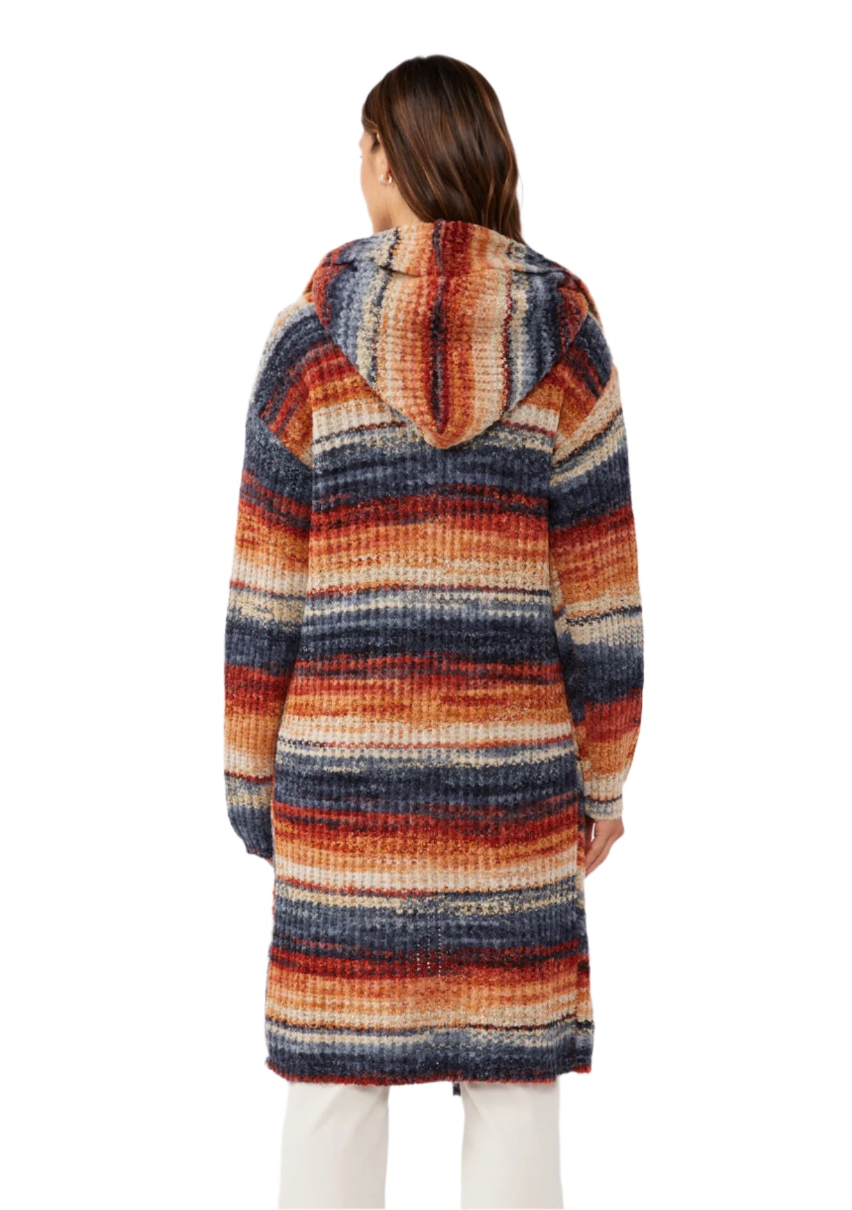 Knit Space Dye Long Sleeve Open Front Cardigan