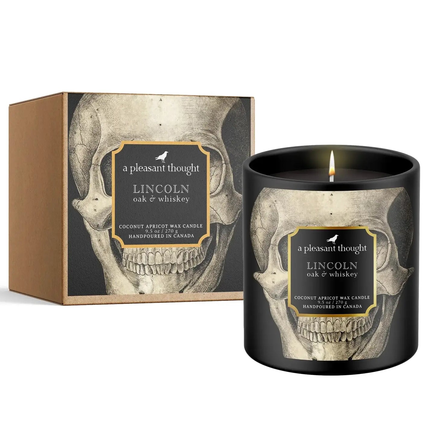 Lincoln | Oak & Whiskey | Raven Candle -  A Pleasant Thought Candle Co