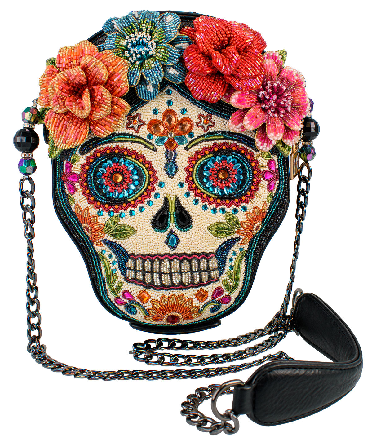Mary Frances - Bella Noche Sugar Skull Beaded Floral Crossbody Handbag
