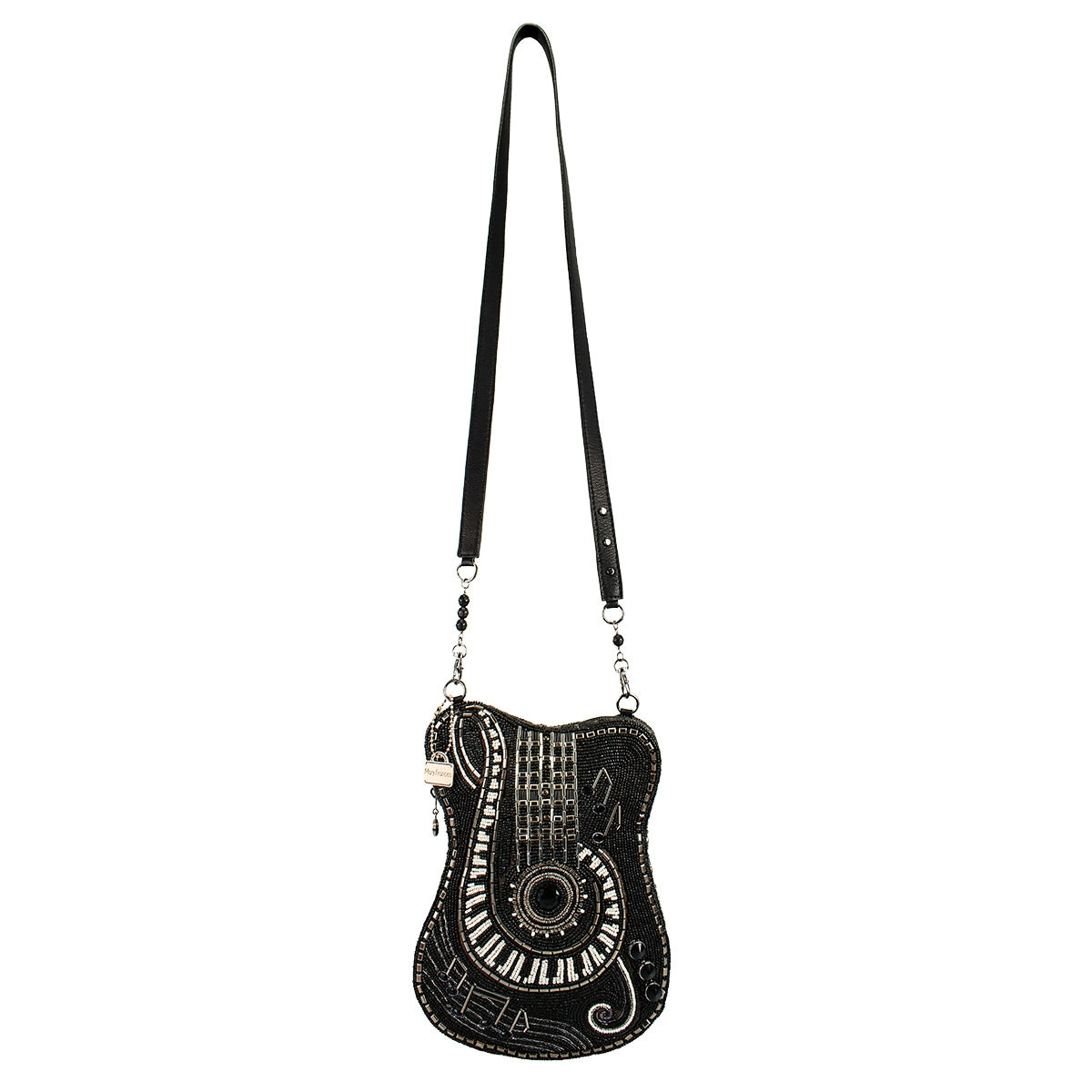 Mary Frances - Noteworthy Guitar and Piano Keys Beaded Crossbody Handbag