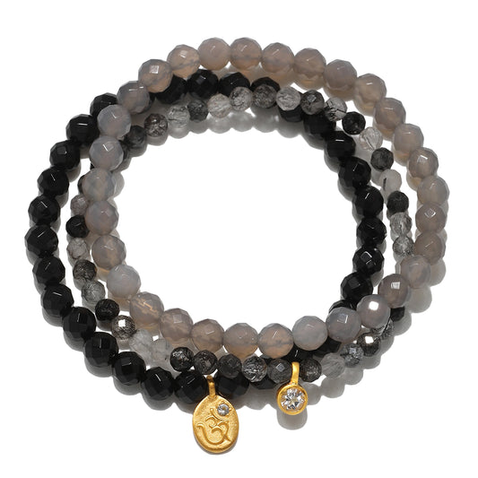 Manifest Fortune Gemstone Bracelet Trio