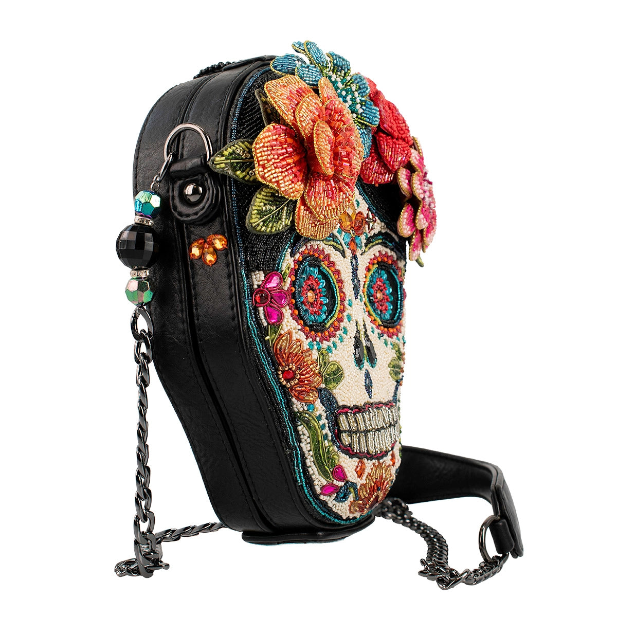 Mary Frances - Bella Noche Sugar Skull Beaded Floral Crossbody Handbag
