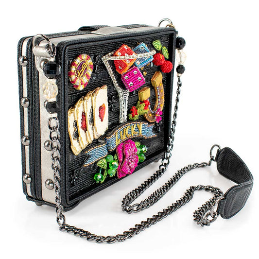 Mary Frances - Lady Luck Beaded Gambling Casino Themed Crossbody Handbag