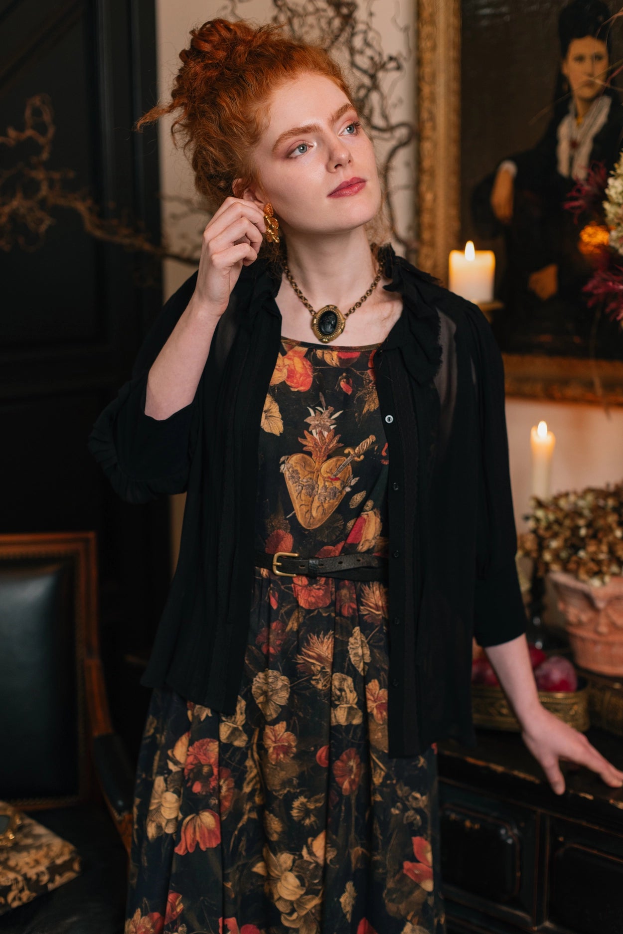 Heart of Gold Bohéme Long Maxi Slip Dress w/ Sacred Heart Pre-Order Ships In September