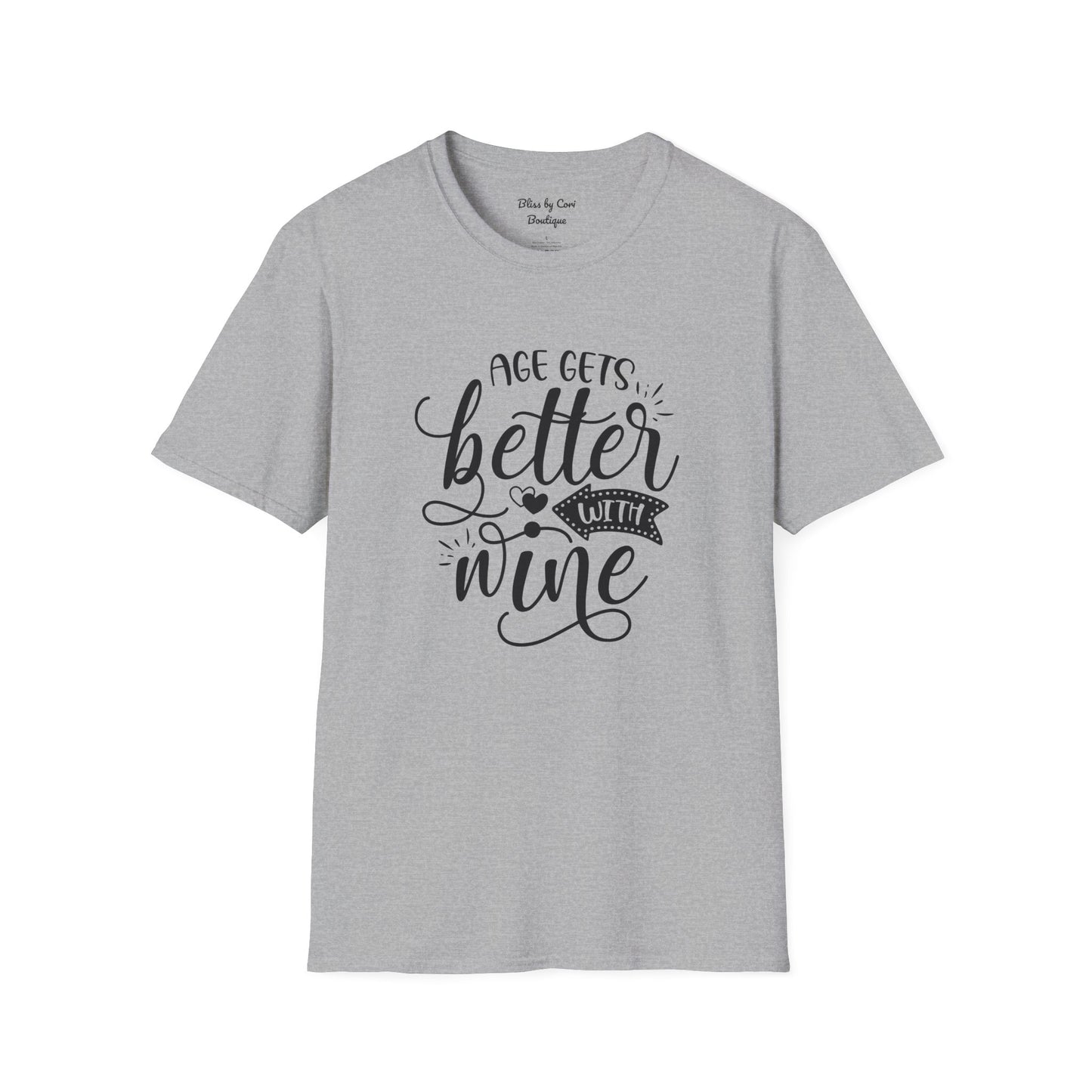 Age gets Better With Wine Softstyle T-Shirt Available In 14 Colors