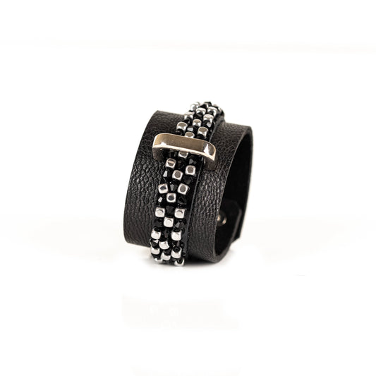 The Grand Panther Leather Cuff Bracelet