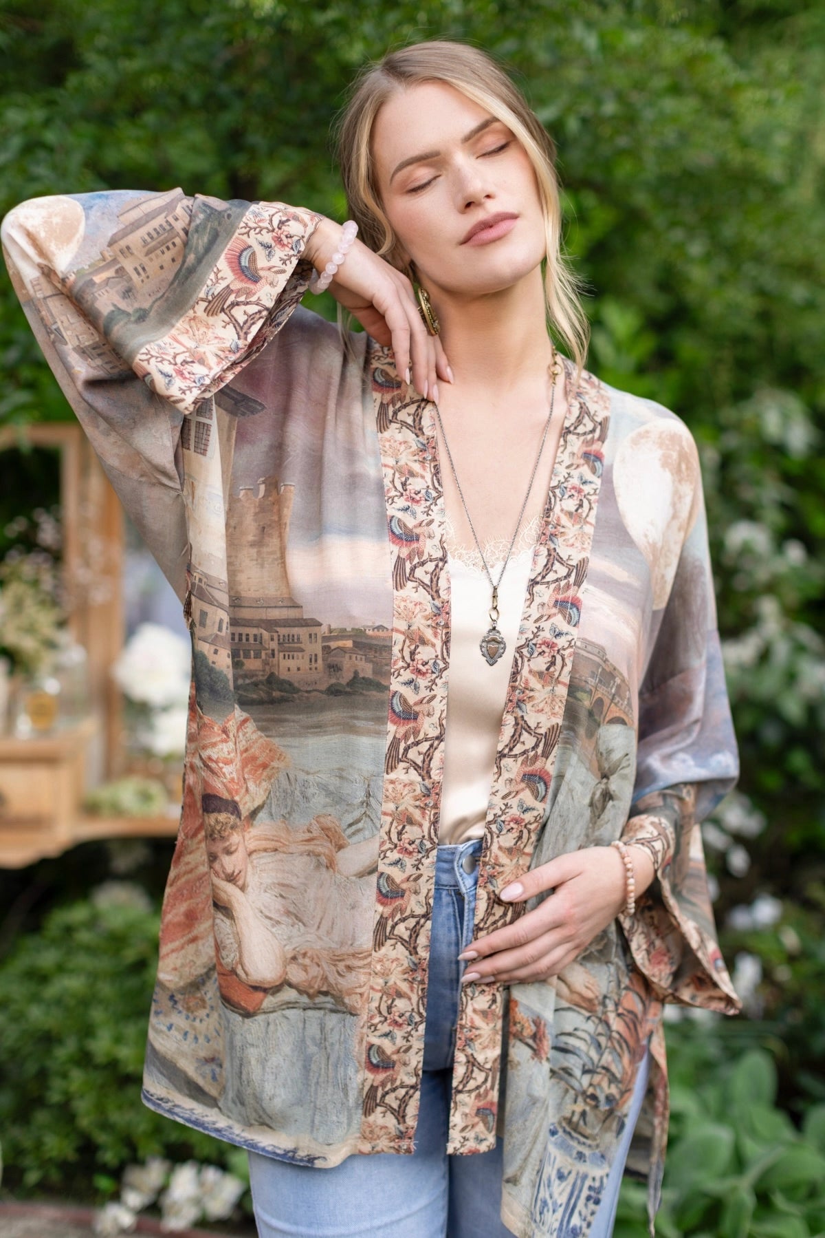 Market Of Stars Imaginarium Bamboo Bohemian Kimono Cardigan with Belt Pre Order Ships February 2025