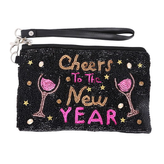 Cheers To The New Year Multi Beaded Clutch