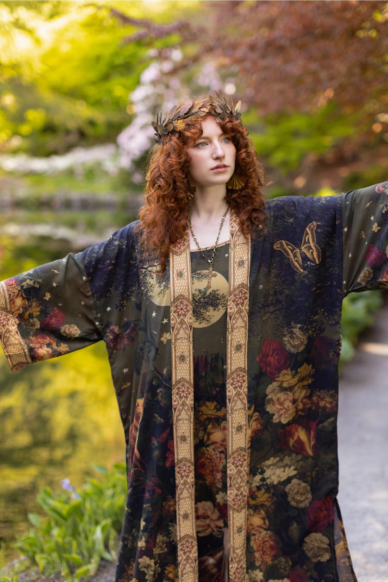 The Messenger Opera Duster Robe w/ Joan of Arc & Florals - Pre-Order Ships In September