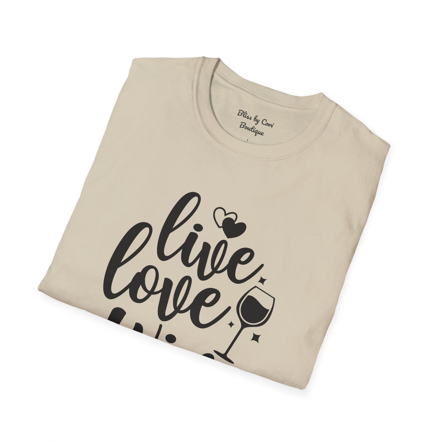 Live Love Wine Softstyle T-Shirt Available In 14 Colors