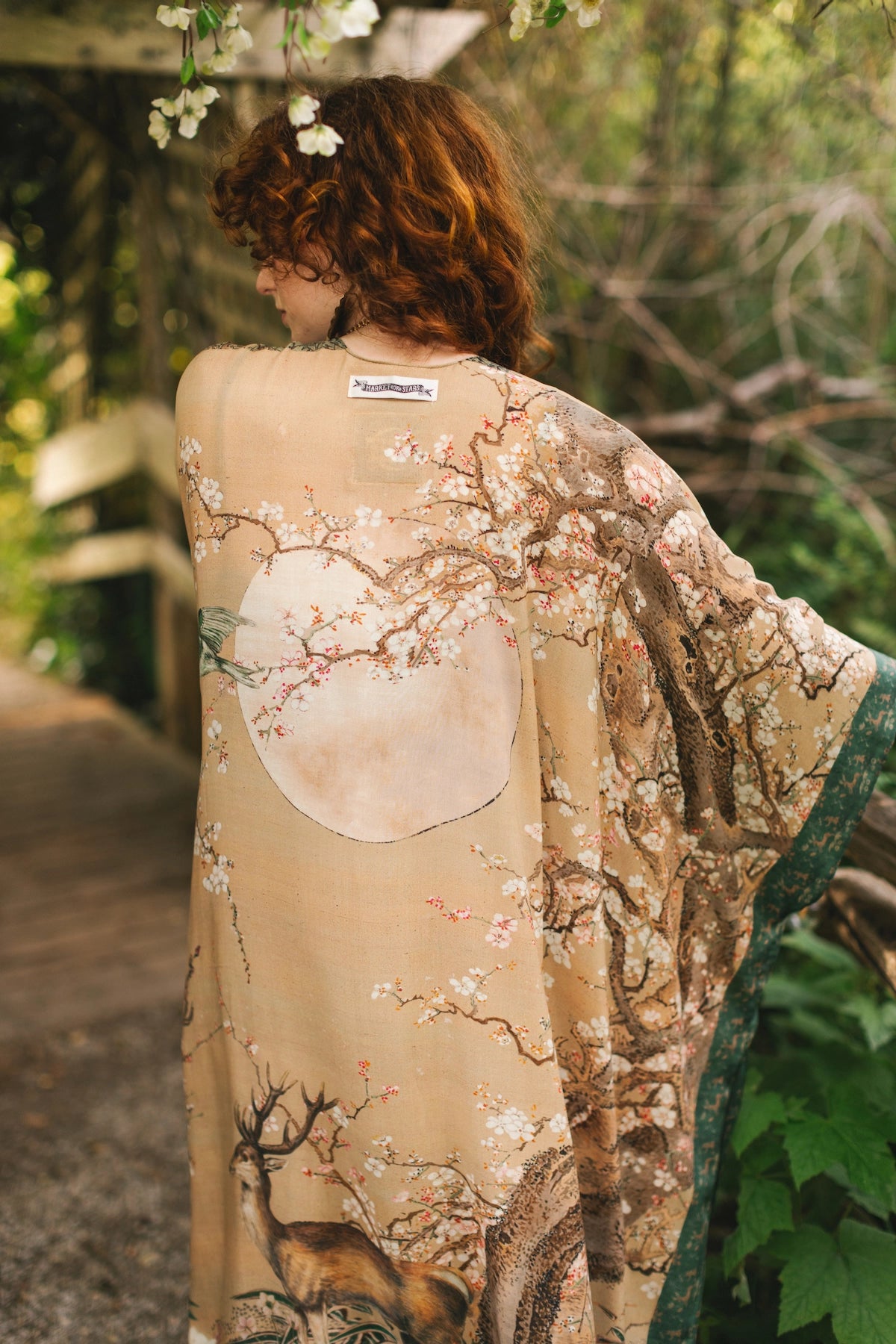 Fable Opera Duster Kimono Robe With Deer Moon & Blossom - Pre Order - Ships Late October 2025