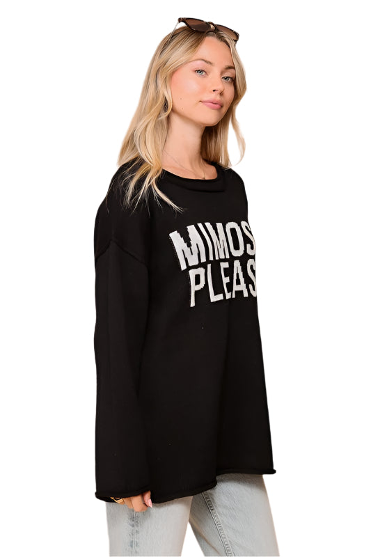 Mimosa Please Round Neck Oversized Sweater