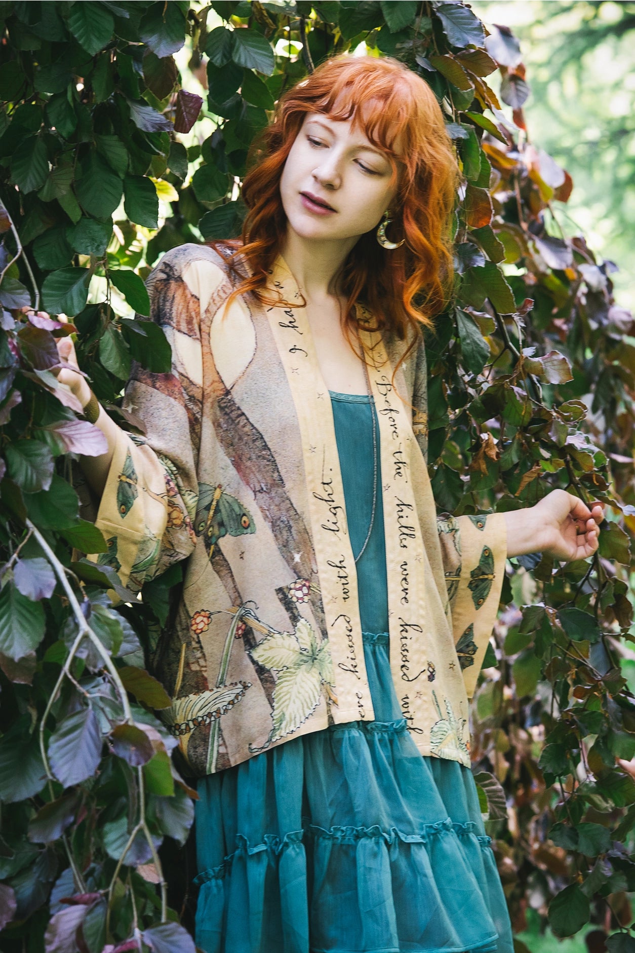 Lovelight Pixie Cropped Kimono w/ Woodland Swallow & Stars Pre-Order - Ships Late October 2025