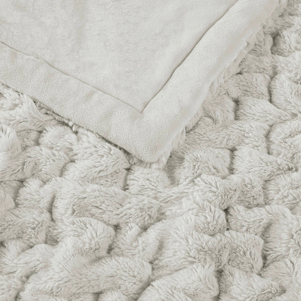 Luxury Ruched Fur Throw 50x60 - Multiple Colors Available