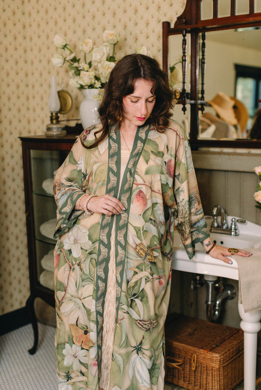 Fleur De Soleil Opera Duster Kimono Robe w/ Florals Pre-Order March 2026