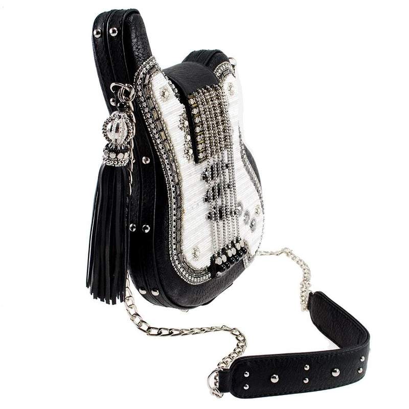 Mary Frances - Greatest Hits Beaded Crossbody Guitar Handbag