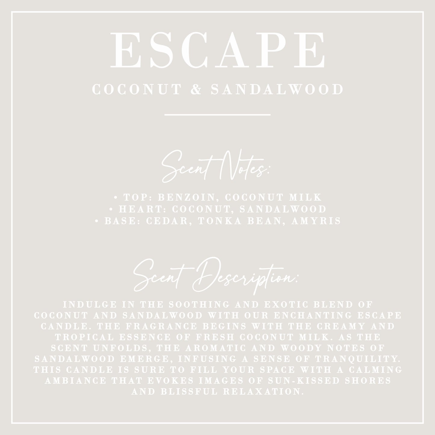 Escape | Coconut + Sandalwood Reed Diffuser