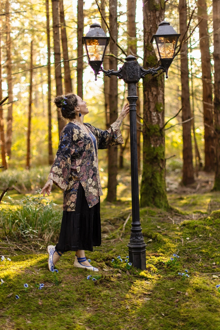Lionheart Matinée Duster w/ Florals & Narnia Inspired Print - Pre Order - Ships in March 2026