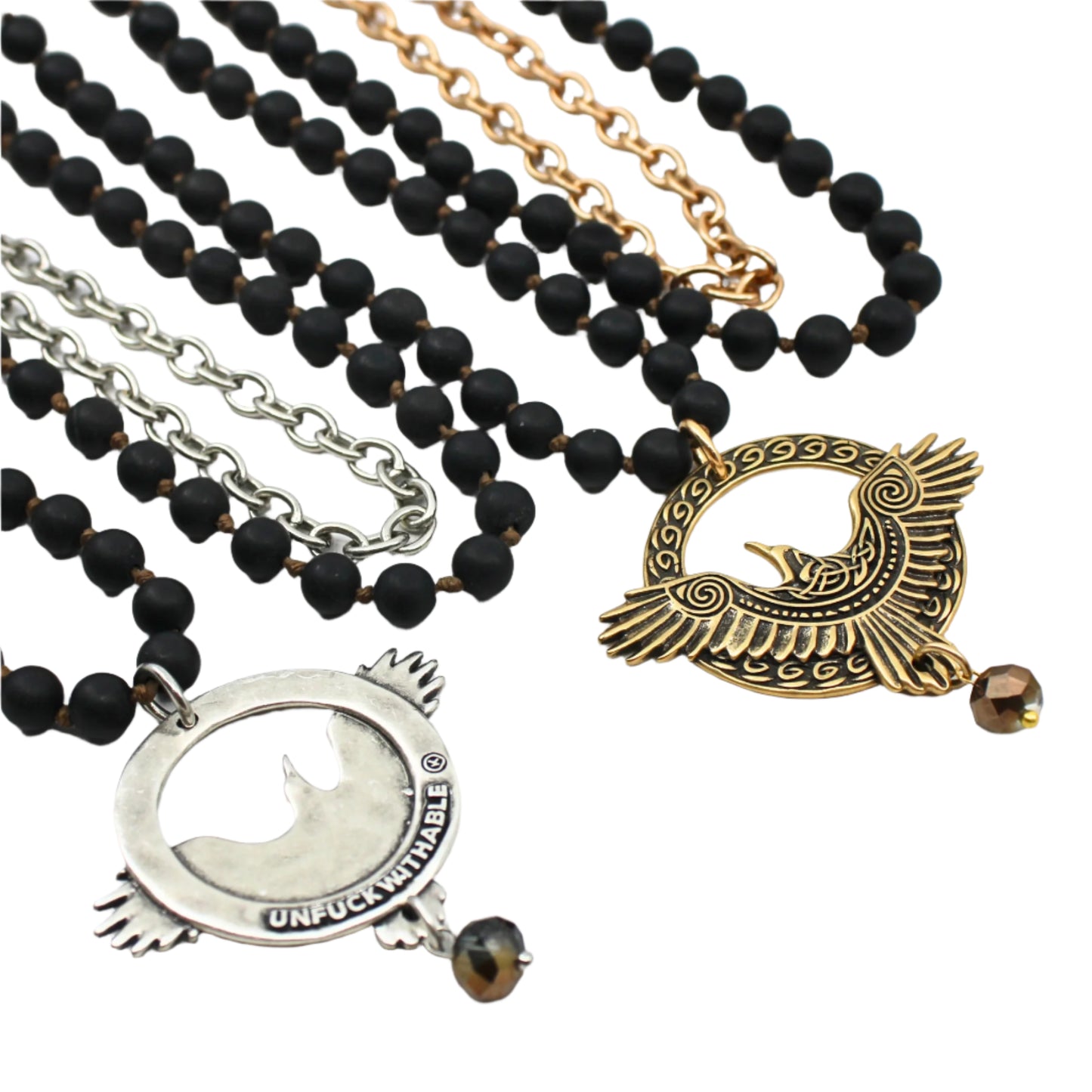 Unfuckwithable Raven Long Chain Fusion Long Chain Mantra Necklace