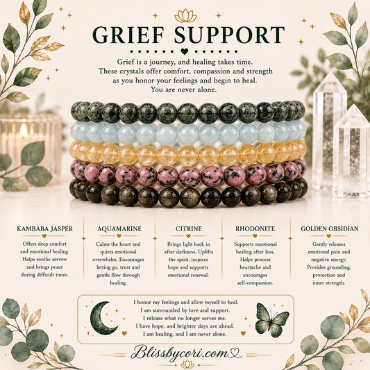 Grief Support Gemstone Bracelet Stack