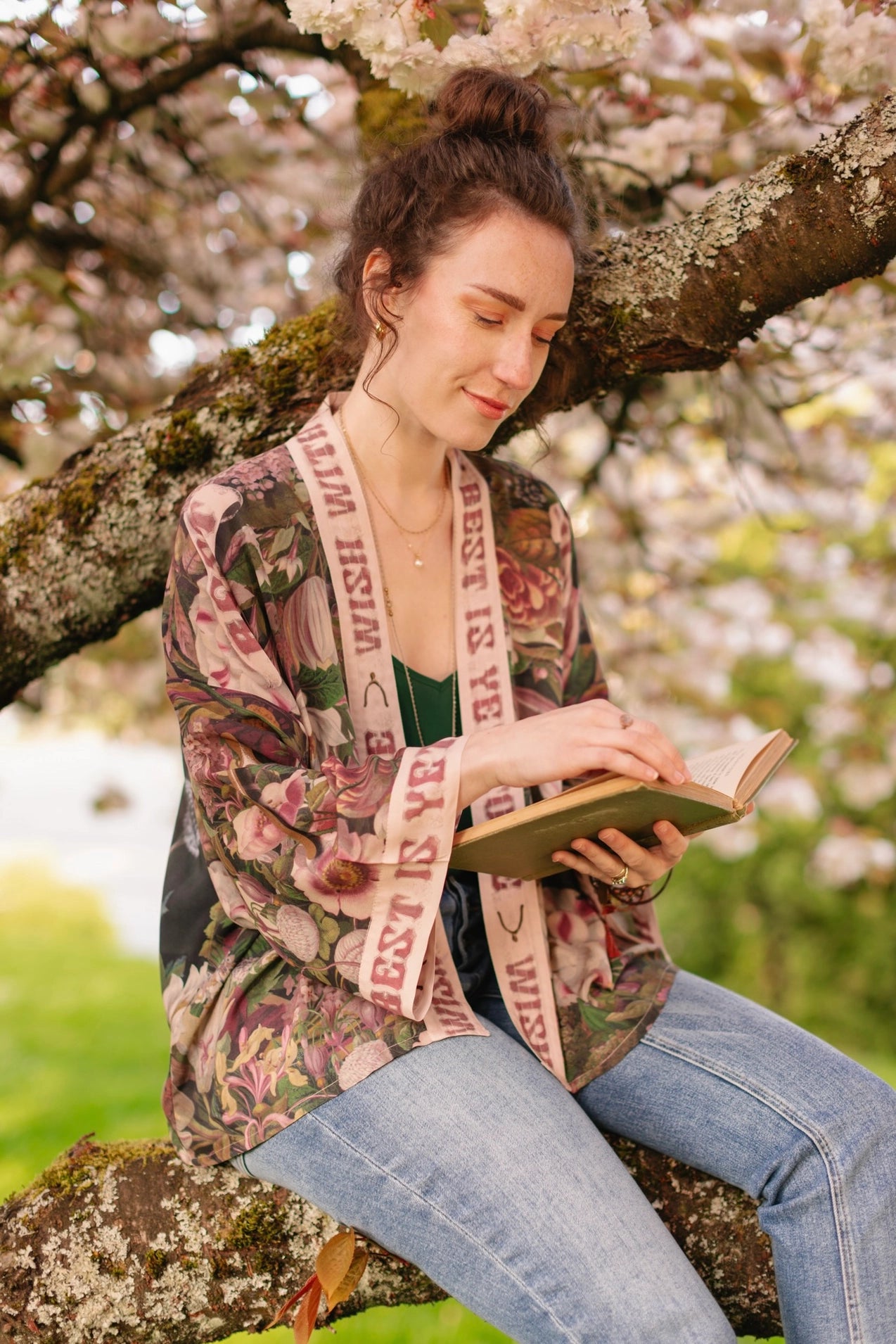 Make A Wish Floral Cropped Bamboo Kimono w/ Good Luck Charms Pre-Order Ships February 2025