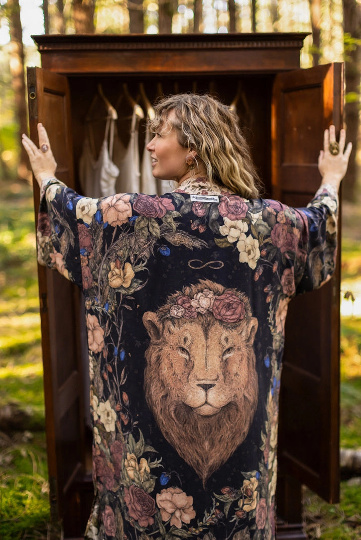 Lionheart Opera Duster w/ Botanicals & Narnia Inspired Print - Pre Order - Ships in March 2026