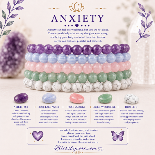 Anxiety Support Gemstone Bracelet Stack
