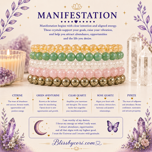 Manifestation Gemstone Bracelet Stack