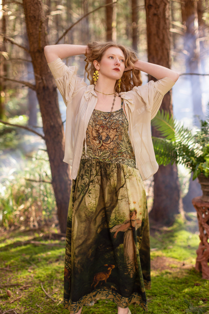 The Dawning Bohéme Long Maxi Slip Dress w/ Ophelia & Fawns *Pre Order* Ship October 2026