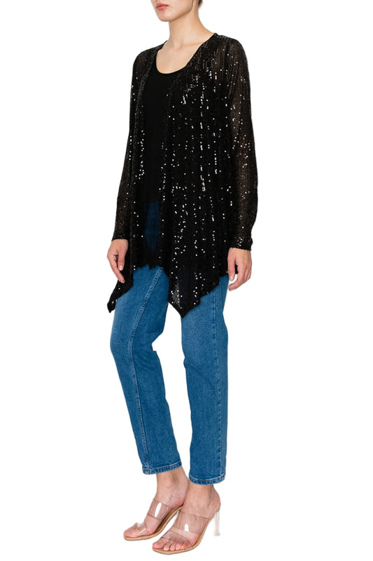Black Sequin Cardigan - Ships Late September
