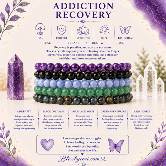 Addiction Recovery Gemstone Bracelet Stack