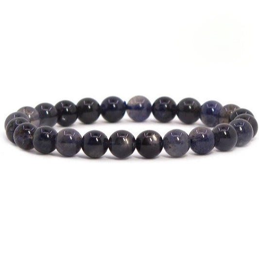 Iolite Unisex Reiki Healing Beaded Gemstone Bracelet