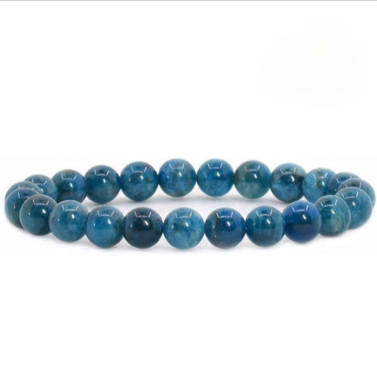 Blue Apatite Unisex Reiki Healing Beaded Gemstone Bracelet