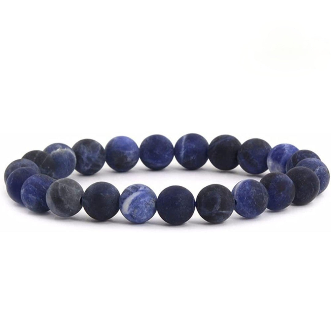 Matte Sodalite Unisex Reiki Healing Beaded Gemstone Bracelet