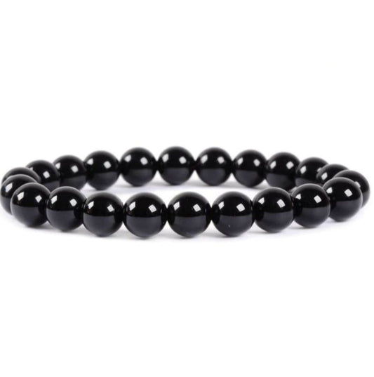 Black Tourmaline Unisex Reiki Healing Beaded Gemstone Bracelet