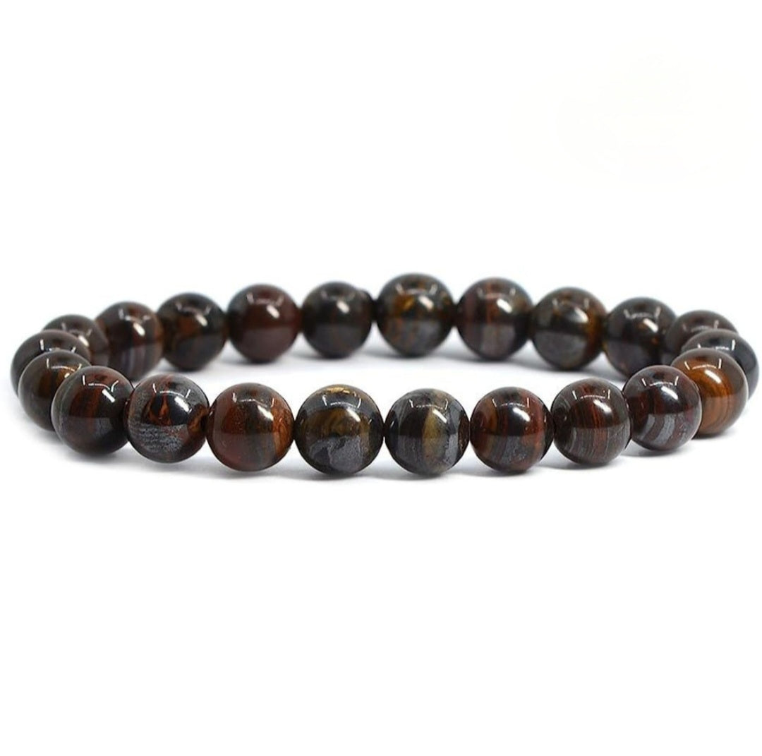 Tiger Iron Unisex Reiki Healing Beaded Gemstone Bracelet